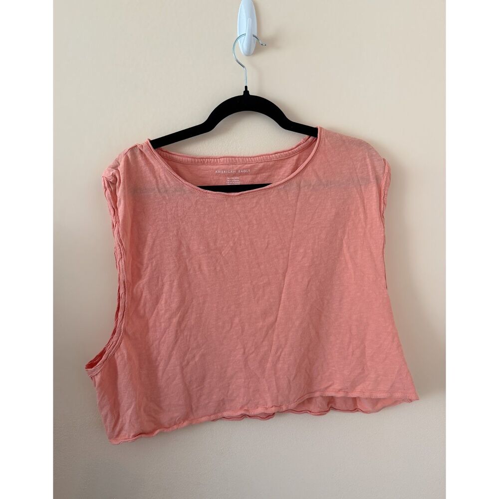 American Eagle Peach Twist Sleeve Muscle Tank Top Size Womens XL